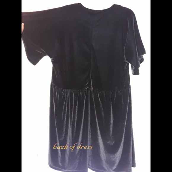 Asos Black Velvet Smock Dress With Pockets - Picture 5 of 9